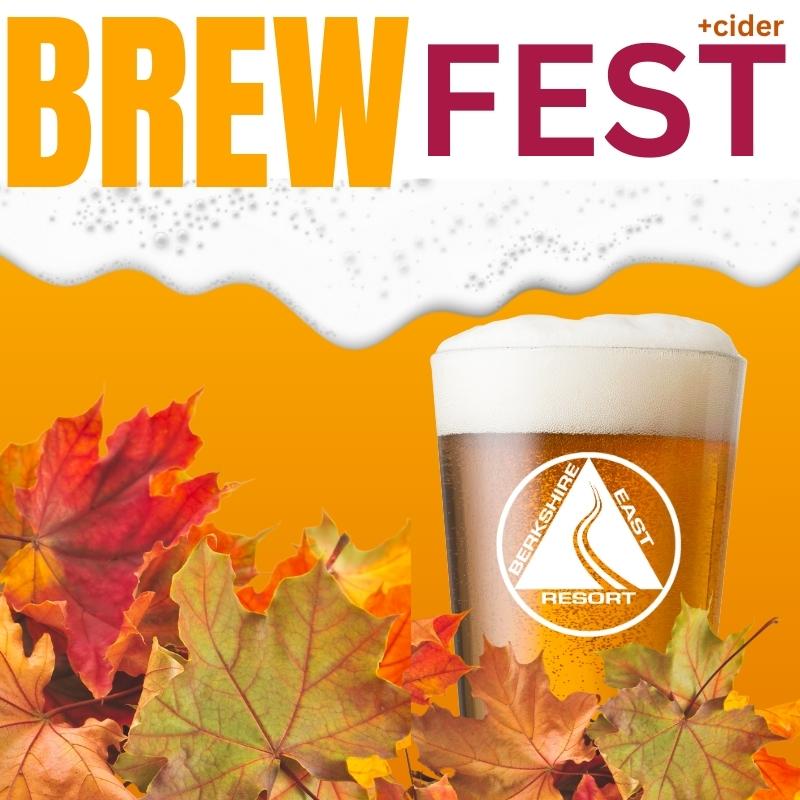 berkshire east brewfest with glass of beer and fall leaves